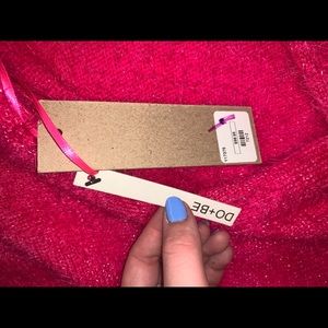 DO+BE PINK SPARKLY OPEN BACK SWEATER